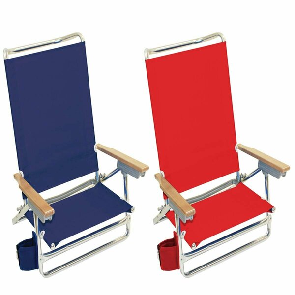 Daphnes Dinnette 8.5 in. 5 Position Assorted Beach Folding Chair, Silver, 4PK DA2740255